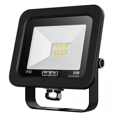 Προβολέας Led SMD Slim 10W 230V 6500k ψυχρό λευκό φως 800lm στεγανός IP65 εξωτερικού χώρου