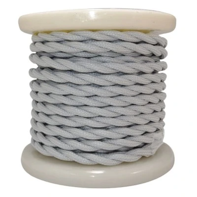 Υφασμάτινο καλώδιο στριφτό γκρι διατομής 2Χ0.75mm² διακοσμητικό σειράς Textile