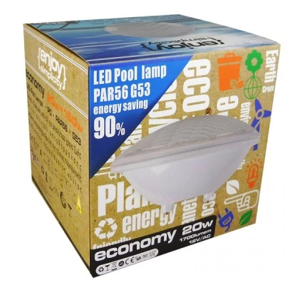 Λάμπα LED PAR56 G53 πισίνας 20W 3000k θερμό λευκό φως 1700lm δέσμης 120° στεγανή IP68