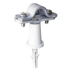 Στήριγμα αγωγών WIRE SUPPORT Φ16mm St/tZn mε πλαστικό PA μακρύ L36 αποστάτη για χρήση σε τοιχοποιία ,μπετό & εξωτ/κούς χώρους