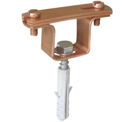 Επίτοιχο στήριγμα ταινίας max 50x5mm Cu με στριφόνι Μ8xL40 κατάλληλο για στήριξη περιμετρικού δακτυλίου ταινίας γειώσεως πάχους ως 7mm