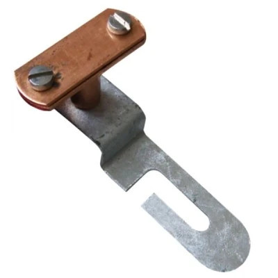 Στήριγμα ταινιών χάλκινο max 30x4mm Cu με ανοξείδωτη βάση Ss L110mm