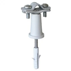 Στήριγμα αγωγών Φ8-10mm St/tZn με βίδα και ούπα και πλαστικό PA μακρύ L36 αποστάτη για χρήση σε τοιχοποιία,μπετό & εξωτ/κούς χώρους