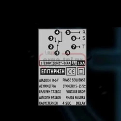 Επιτηρητής φάσεων και τάσης KRONOS VP380 PHASE + VOLTAGE CONTROL τριφασικός χωρίς ουδέτερο