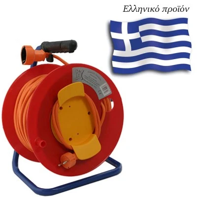 Μπαλαντέζα καρούλι χορτοκοπτική με πορτοκαλί καλώδιο 33μ 3x1,5mm