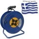 Μπαλαντέζα-καρούλι μεταλλικό με καλώδιο 40μ 3x2,5mm 4 πρίζες σούκο, λυχνία και πώμα ασφαλείας