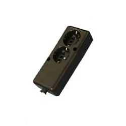 Πολύπριζο δύο θέσεων μαύρο (2 σούκο φις ή 4 διπολικά) ευθείας εισόδου χωρίς καλώδιο