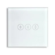 Smart Wi-Fi Γυάλινο πάνελ διακόπτη αφής ρολών σε άσπρο χρώμα για έλεγχο ρολών πόπρτας παραθύρου μέσω smartphone 85x85x10mm wifi & zigbee