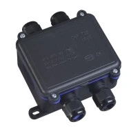 Κουτί Διακλάδωσης IP68 με 4 Στυπιοθλίπτες (2 Είσοδοι – 2 Έξοδοι) Φ11 16A Μαύρο Στεγανό