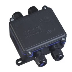 Κουτί Διακλάδωσης IP68 με 4 Στυπιοθλίπτες (2 Είσοδοι – 2 Έξοδοι) Φ11 16A Μαύρο Στεγανό