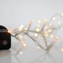 100 led λαμπάκια σε σειρά με θερμό λευκό χρώμα φωτός ρεύματος με 8 προγράμματα & μνήμη με διαφάνο καλώδιο IP44