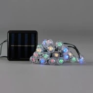 80 led ηλιακά λαμπάκια με ηλιακό συλλέκτη με αισθητήρα φωτός με πράσινο pvc καλώδιο & πολύχρωμο led ανά 10cm IP44