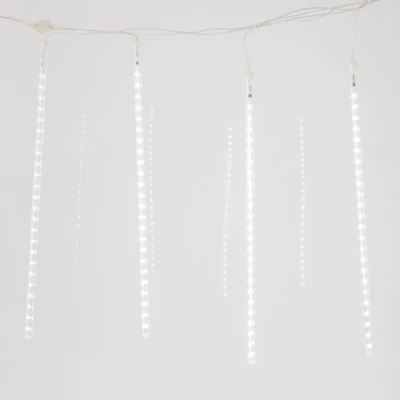 240 led κουρτίνα σε λευκό φως με 5 snowdrop 50cm, 4 επεκτάσεις ΄έως 3 σετ & 5v μετασχηματιστή IP44