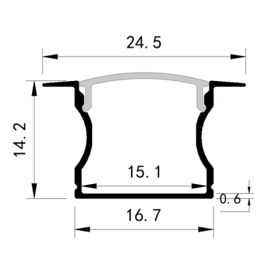 Προφίλ χωνευτό 2000x16,7x14.2 45° λευκό plus Προφίλ χωνευτό 2000x16,7x14.2 45° λευκό plus