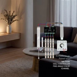 Ταινία LED COB pixel 5m 12W 24V θερμό φως 3000k 360 LED/m IP20 CRI>90