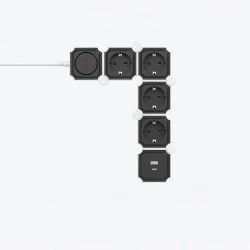 Πολύπριζο 4 Θέσεων με 2 USB (Type A & Type C) Σπαστό με Διακόπτη & Καλώδιο 2m 3x1.5mm² 16A