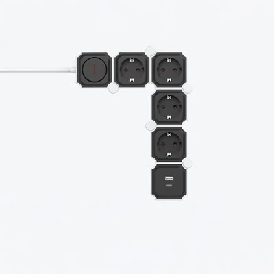 Πολύπριζο 4 Θέσεων με 2 USB (Type A & Type C) Σπαστό με Διακόπτη & Καλώδιο 2m 3x1.5mm² 16A