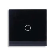 Smart Wi-Fi Γυάλινο πάνελ απλού διακόπτη αφής σε μαύρο χρώμα για έλεγχο φωτισμού μέσω smartphone 85x85x10mm wifi & zigbee
