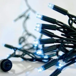 100 led σε σειρά λαμπάκια σε μπλε φως με 2 επεκτάσεις έως 9 σετ & πράσινο καουτσο΄ύκ καλώδιο, χωρίς μετασχηματιστή, χωρίς προέκταση παροχής IP65