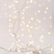 Κουρτίνα 240 led θερμό χρώμα φωτός με 4 επεκτάσεις έως 3 σετ & διάφανο pvc καλώδια με διάσταση 200x100cm 20γρ x 12 led ΙP44