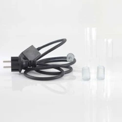 Σετ για δικάναλη led φωτοσωληνα, 1,5m, φις, 1τμχ φις 3wire με pin,1 σύνδεση 3w pin, 13mm τελικό καπάκι, 2 θερμοσυστελλόμενοι σωλήνες & 1 κόλλα