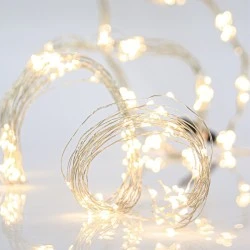 400 mini led χταπόδι θερμό λευκό φως 16σειρές x 250 led, 4,5v μετασχηματιστή & ασημί χάλκινo καλώδιο IP44