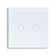 Smart Wi-Fi Γυάλινο πάνελ διπλού διακόπτη αφής σε άσπρο χρώμα για έλεγχο φωτισμού μέσω smartphone 85x85x10mm wifi & zigbee