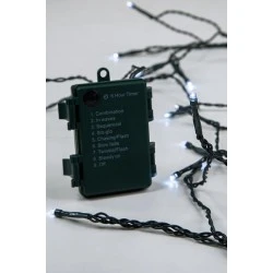 192 led σε σειρά λευκό φως μπαταρίας 3xΑΑ display box, με 8 προγράμματα & μνήμη, χρονοδιακόπτη &πράσινο pvc καλώδιο IP44