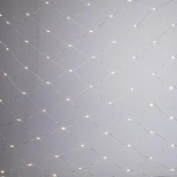 150 mini γαλακτερά led σε δίχτυ θερμό χρώμα φωτός σταθερά με διάφανο καλώδιο και μετασχηματιστή 31V 2X2,5m, IP44