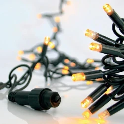 100 led σε σειρά λαμπάκια σε θερμό λευκό με 2 επεκτάσεις έως 9 σετ & πράσινο καουτσο΄ύκ καλώδιο, χωρίς μετασχηματιστή, χωρίς προέκταση παροχής IP65