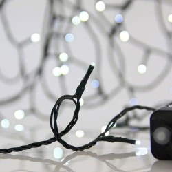 300 led λαμπάκια σε σειρά λευκό φως με 8 προγράμματα & μνήμη, μετασχηματιστή 31v &πράσινο pvc καλώδιο IP44