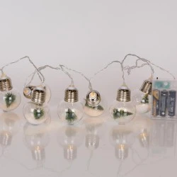 10 led λάμπες με χριστουγεννιάτικο δέντρο σε θερμό λευκό led ανά 15cm, μπαταρία 3xΑΑ, με χρονοδιακόπτη & διάφανο pvc καλώδιο IP20