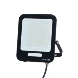 Προβολέας led smd μαύρο χρώμα 100W με ενδιάμεσο φως 4000Κ 12000lm και γωνία δέσμης 120° στεγανός IP66 plus