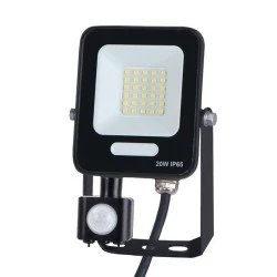 Προβολέας led 20W smd 4000K plus ενδιάμεσο φως 2400lm με περιστρεφόμενο ανιχνευτή κίνησης μαύρος στεγανός IP54 
