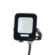 Προβολέας led smd 10W μαύρο χρώμα σε ενδιάμεσο φως 4000K 1200lm plus στεγανός IP66 160-265V