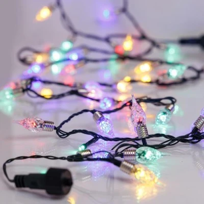 200 led λαμπάκια σε σειρά πολύχρωμο φως με 4 επεκτάσεις έως 3 σετ, 31v μετασχηματιστή & πράσινο pvc καλώδιο  IP44