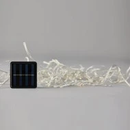 72 led λαμπάκια σε θερμό φως με ηλιακό συλλέκτη, αισθητήρα φωτός, πρόγραμμα και διάφανο pvc καλώδιο h70 x w225cm IP44