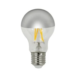 Λάμπα led αχλάδι crossed filament 8W E27 2700K 220-240V dimmable αντεστραμένου καθρέπτη ασημί