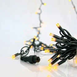 96 led λαμπάκια σε σειρά θερμό φως 2350Κ με 2 επεκτάσεις έως 10 σετ, πράσινο καουτσούκ καλώδιο IP44 χωρίς μετασχηματιστή χωρίς προέκταση παροχής