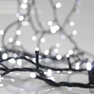 720 led σε σειρά με λευκό φως σταθερό πρόγραμμα σε πράσινο pvc καλώδιο και λειτουργία με μετασχηματιστή 31v IP44