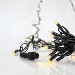 Σειρά 100 LED 5mm με κάλυμμα 230V σε daylight φως, πράσινο καουτσούκ καλώδιο, επέκταση παροχής 1,5m, IP65