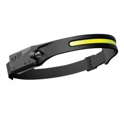 Φακός κεφαλής led επαναφορτιζόμενος cob+smd με αισθητήρα κίνησης 5W+3W 1200mAh IP43 μαύρος