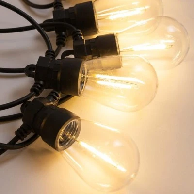 Γιρλάντα με 10 s14 λάμπες led σε θερμό φως ανά 50cm σταθερό πρ΄ογραμμα λειτουργία με μετασχηματιστή 24v και δυνατότητα επέκτασης IP44 Γιρλάντα με 10 s14 λάμπες led σε θερμό φως ανά 50cm σταθερό πρ΄ογραμμα λειτουργία με μετασχηματιστή 24v και δυνατότητα επέκτασης IP44