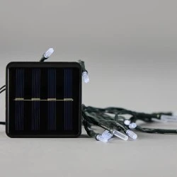 Σειρά 80 led λευκό χρώμα ανά 10cm με ακρυλική επέκταση, ηλιακό συλλέκτη με αισθητήρα φωτός 8 προγράμματα και πράσινο καλώδιο IP44