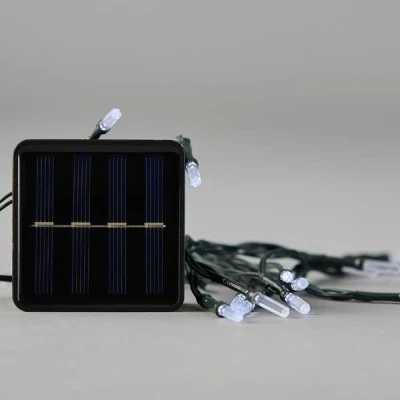 Σειρά 80 led λευκό χρώμα ανά 10cm με ακρυλική επέκταση, ηλιακό συλλέκτη με αισθητήρα φωτός 8 προγράμματα και πράσινο καλώδιο IP44