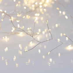 Χριστουγεννιάτικα λαμπάκια Cluster 4,4m 480 led σε θερμό φως σταθερό με ασημί χάλκινο καλώδιο ip44
