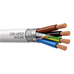 Καλώδιο LIYCY 550 DIN 47100 με διατομή 4x2,50mm² γκρι,1000m/τύμπανο