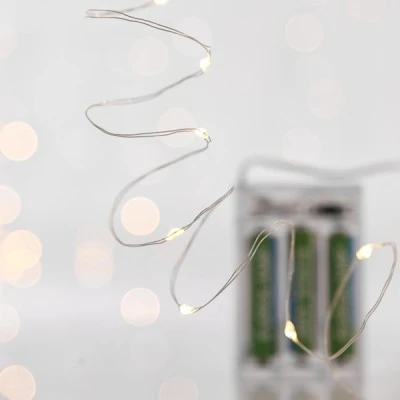 20 led σε σειρά λαμπάκια σε θερμό λευκό μπαταρίας 3xΑΑ με χρονοδιακόπτη & ασημί χάλκινο καλώδιο IP20 20 led σε σειρά λαμπάκια σε θερμό λευκό μπαταρίας 3xΑΑ με χρονοδιακόπτη & ασημί χάλκινο καλώδιο IP20