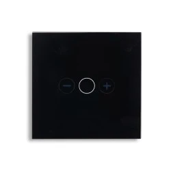 Smart Wi-Fi Γυάλινο πάνελ διακόπτη dimmer (ροοστάτης) αφής σε μαύρο χρώμα για έλεγχο φωτισμού μέσω smartphone 85x85x10mm wifi & zigbee
