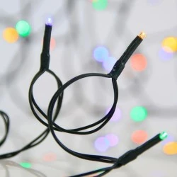 Σειρά 480 led λαμπάκια χρωματιστά σταθερά με μετασχηματιστή 31v και πράσινο pvc καλ΄ωδιο ip44